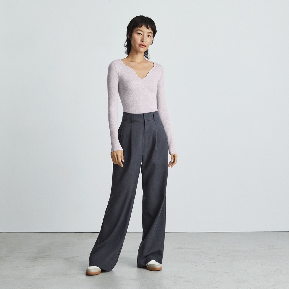 Everlane The Pima Micro Rib U Neck Top